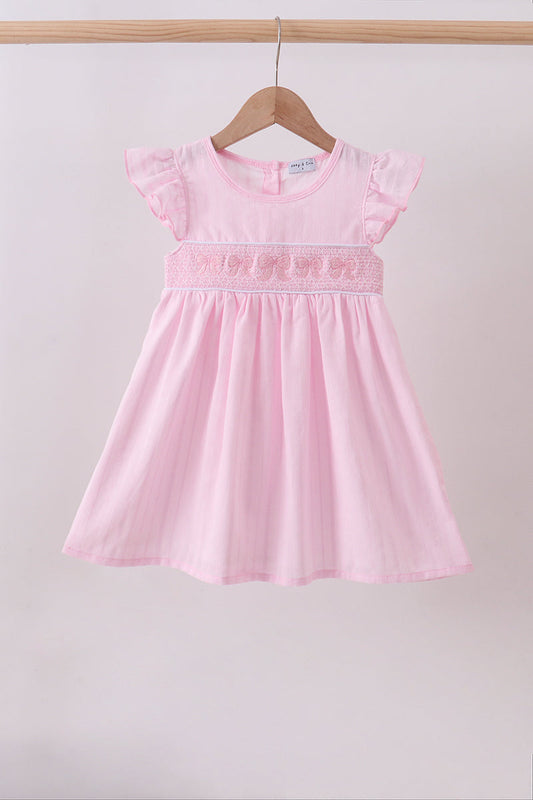 Pink Bow Smocked Dress