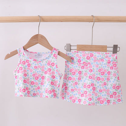 Floral Print Active Skort Set