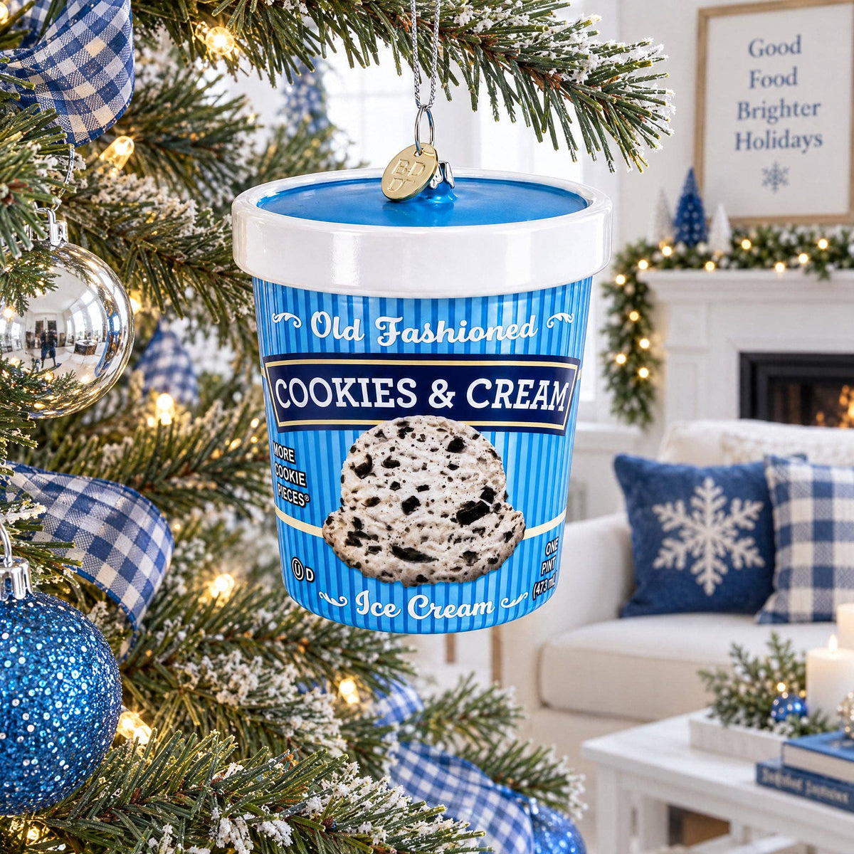Cookies Ice Cream Pint Glass Ornament