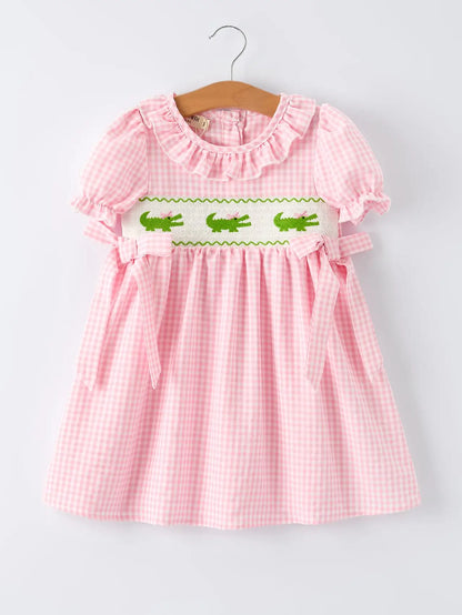 Summer Crocodile Smocked Dress