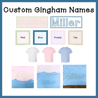 Custom Gingham Name Tees